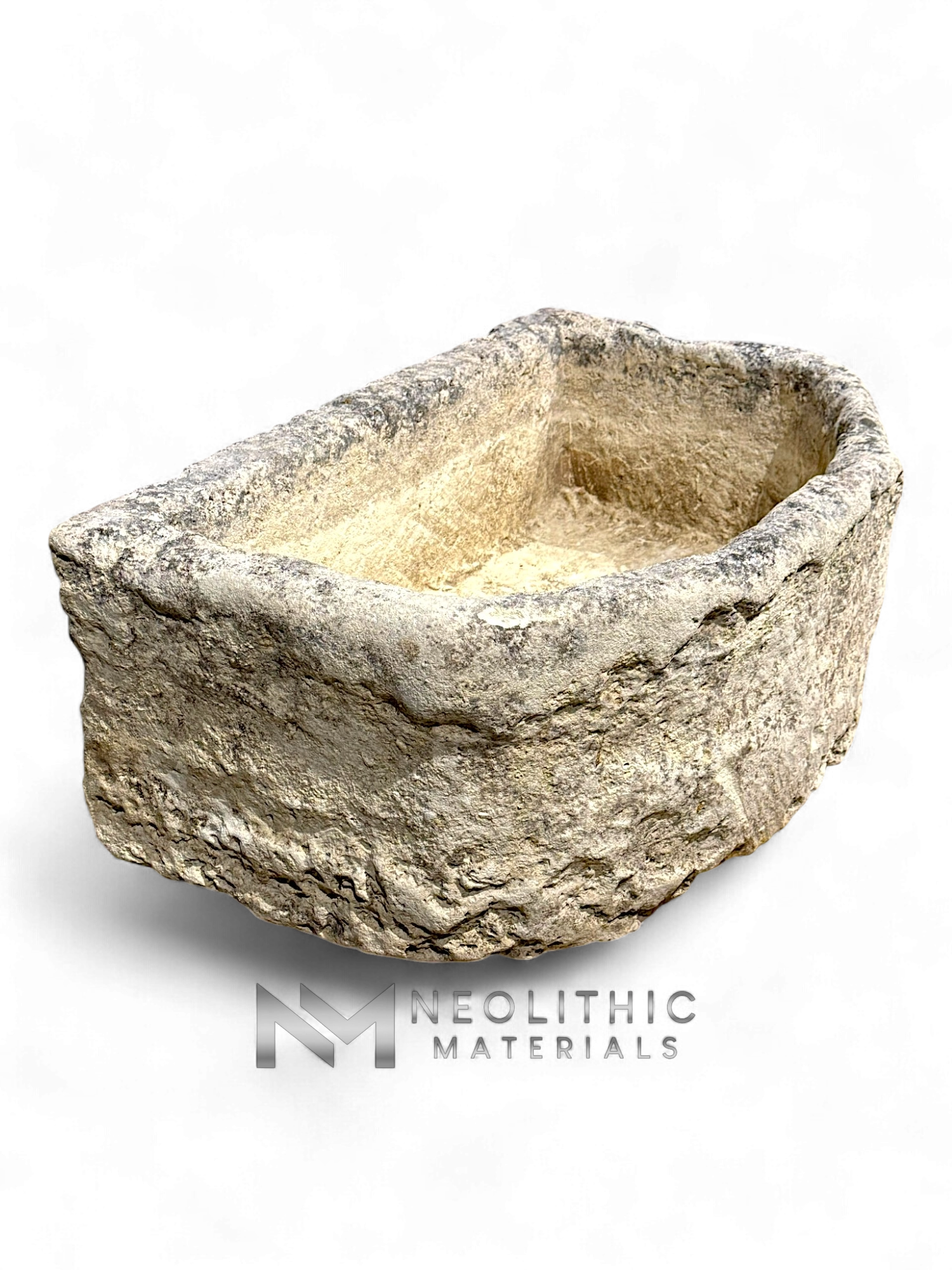 Antique French Limestone Half Moon Trough - Image 2